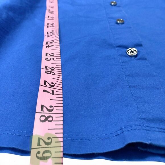 Laura Scott Women's Size 2x Button Front Shirt Button Up Sleeve Black White Blue - Picture 5 of 8